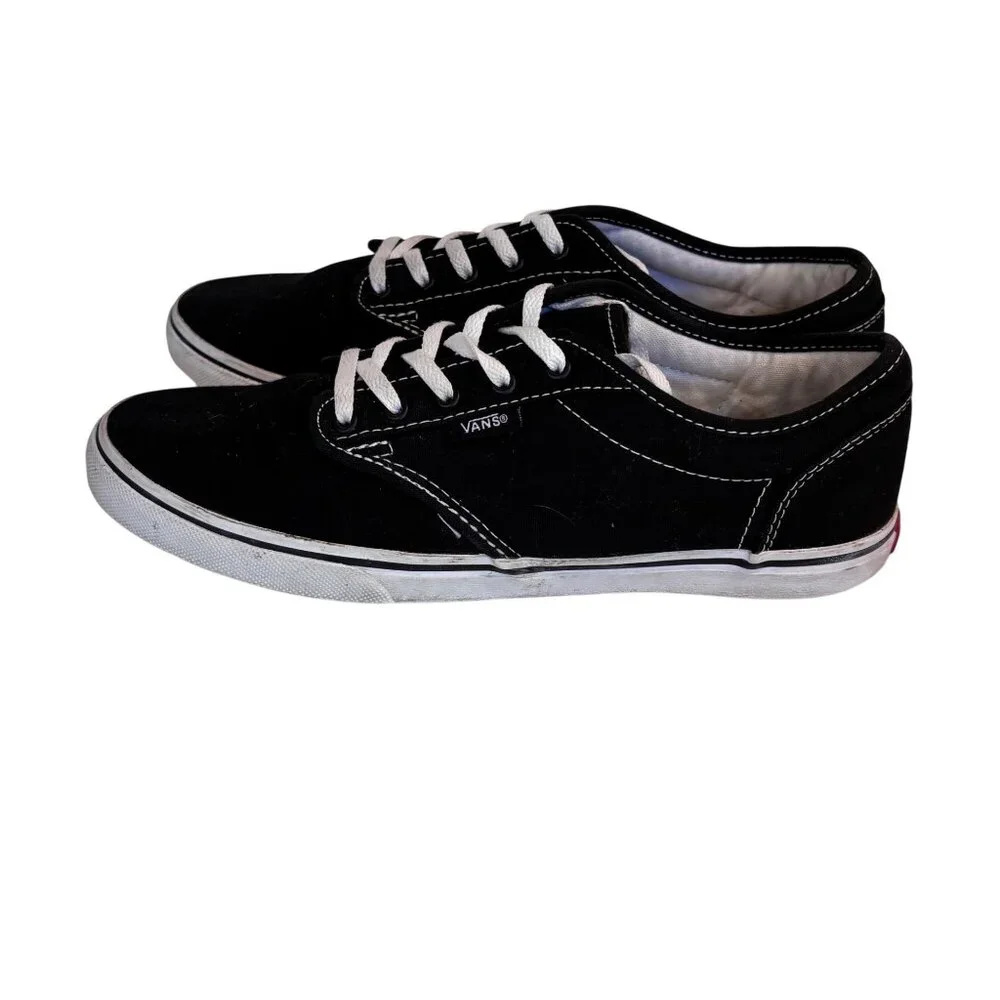 Vans Women's Black Canvas Lace-Up Sneakers Size 7.5 US Skater‎ Streetwear Retro
